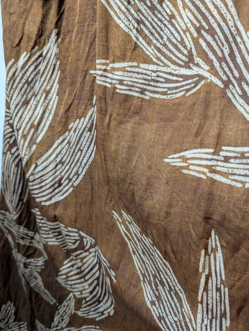 Massimo Dutti Halter Neck Maxi Dress Brown Leaf Print EU 38 — photo 3 of 10