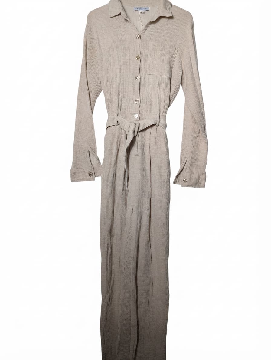 Maurie + Eve Long Sleeve Button-Up Jumpsuit Fawn AU 12 — photo 1 of 9