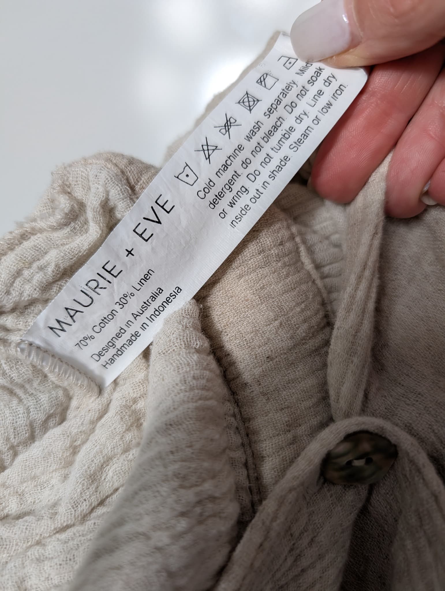 Maurie + Eve Long Sleeve Button-Up Jumpsuit Fawn AU 12 — photo 9 of 9