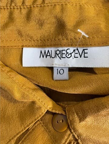 Maurie & Eve Silk Ruffle Shirt Dress Mustard AU 10 — photo 4 of 6