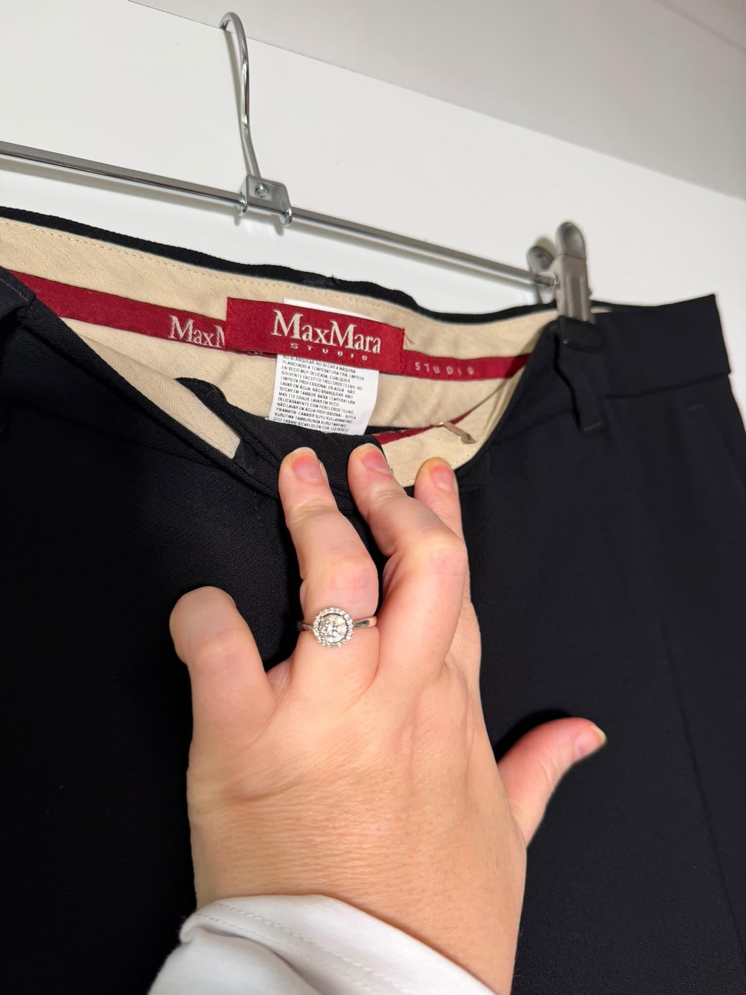 Max Mara Studio Virgin Wool Dress Trousers Black US 8 / UK 10 — photo 2 of 3