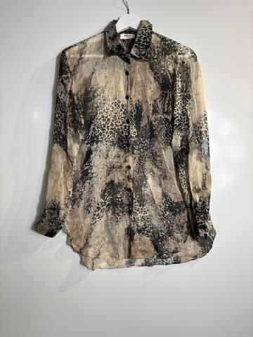 Mela Purdie Silk Animal Print Button-Up Shirt AUS 10 — photo 2 of 6