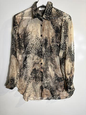 Mela Purdie Silk Animal Print Button-Up Shirt AUS 10 — photo 1 of 6