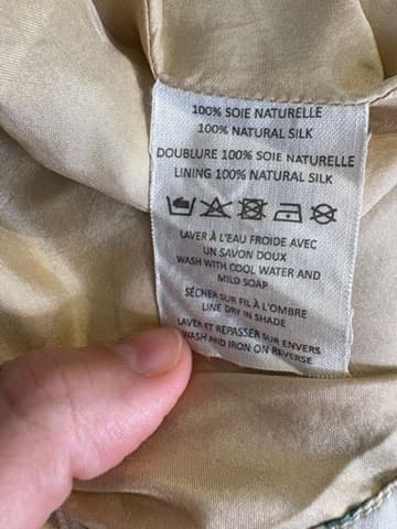 Metiseko Floral Silk A-Line Skirt Green and White Size S — photo 2 of 5