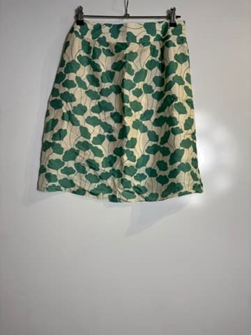 Metiseko Floral Silk A-Line Skirt Green and White Size S — photo 3 of 5
