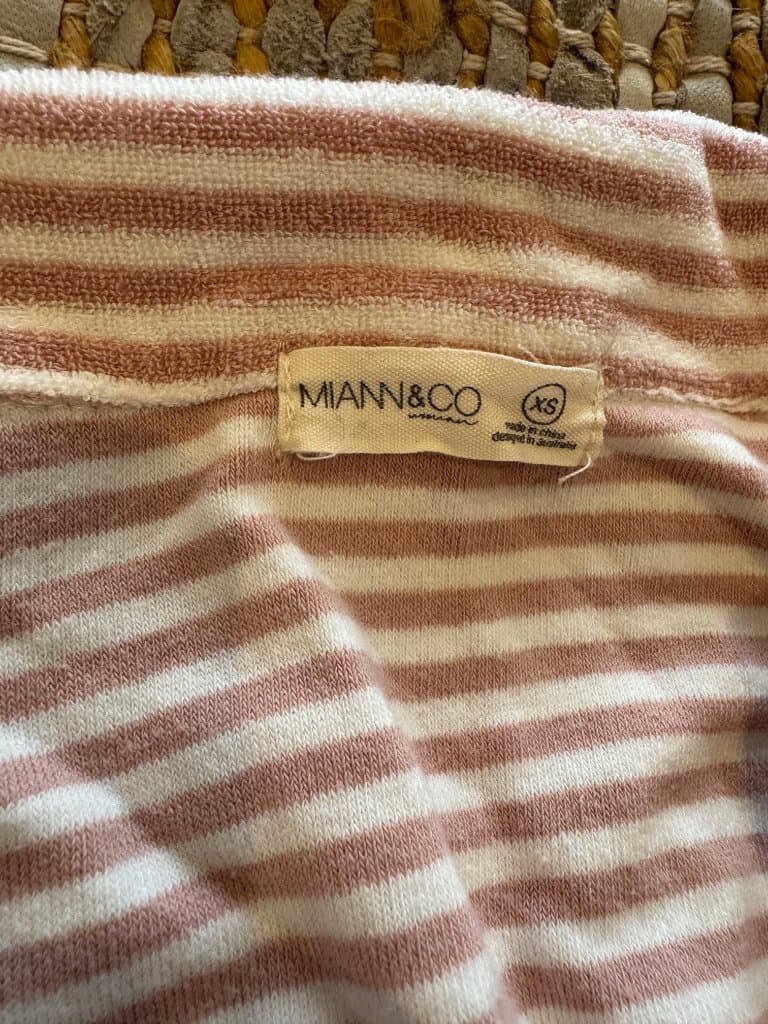 Miann & Co Women's Striped Terry Cloth Hooded Cover-Up Dress - Size XS — photo 2 of 8
