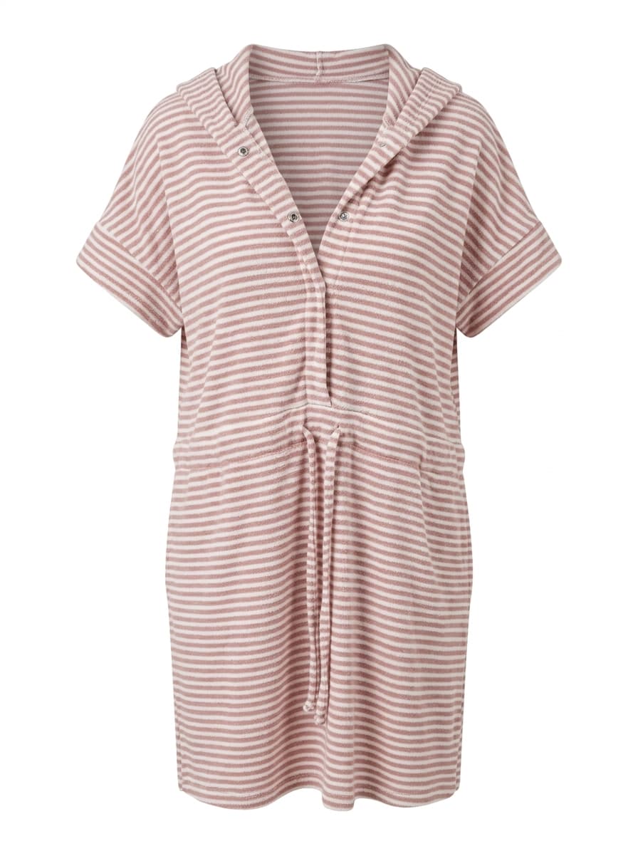 Miann & Co Women's Striped Terry Cloth Hooded Cover-Up Dress - Size XS — photo 1 of 8
