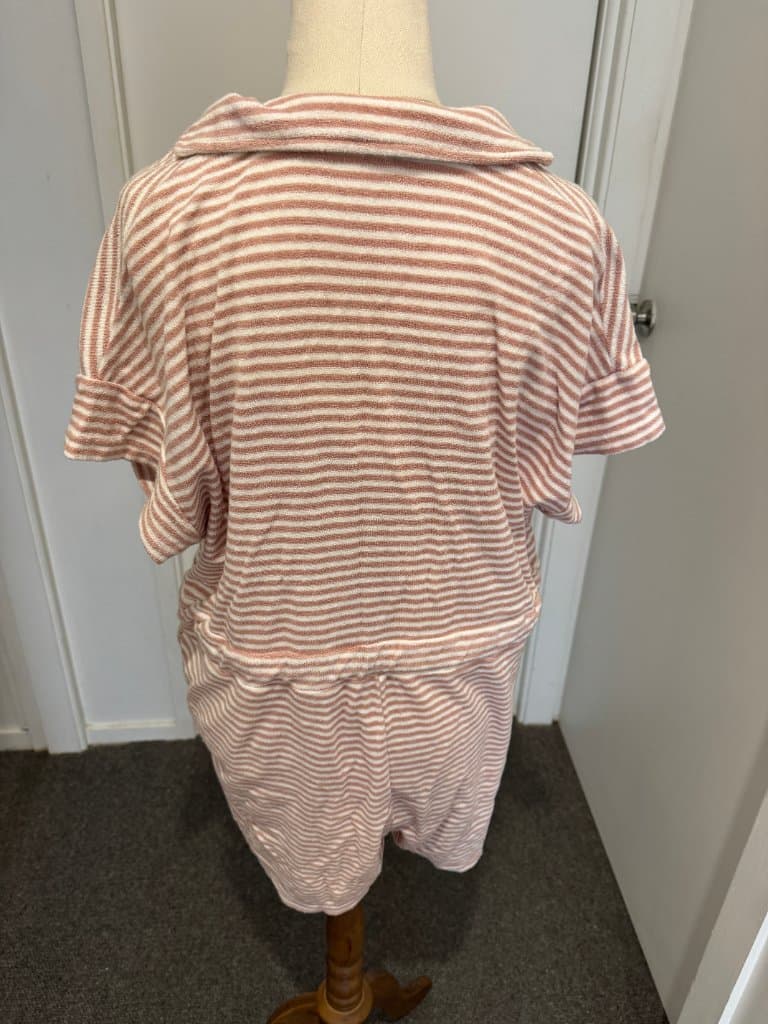 Miann & Co Women's Striped Terry Cloth Hooded Cover-Up Dress - Size XS — photo 5 of 8
