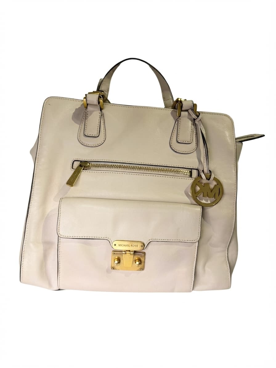 Michael Kors Sutton Medium Satchel Cream Leather Handbag — photo 1 of 7