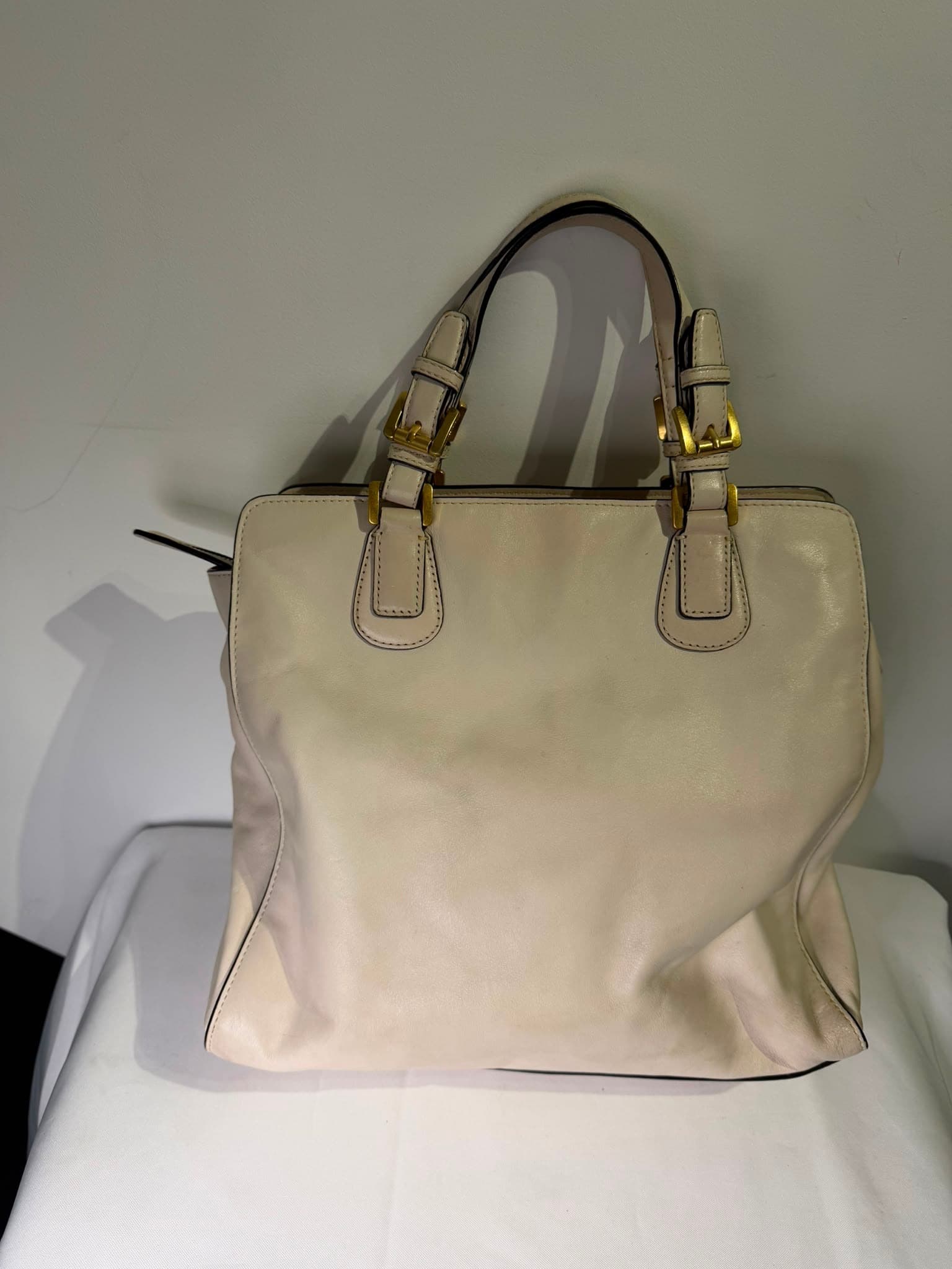 Michael Kors Sutton Medium Satchel Cream Leather Handbag — photo 4 of 7