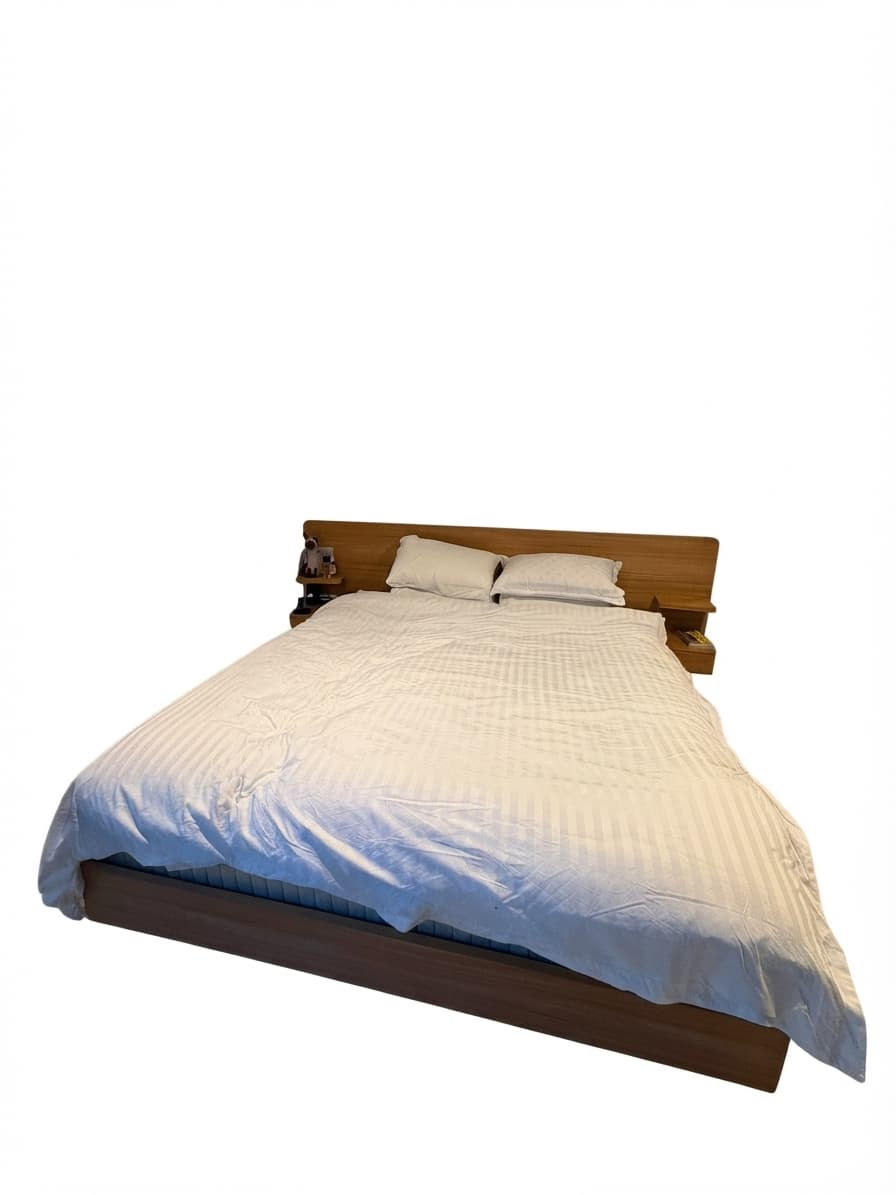 Mid-Century Modern King Bed Frame With Integrated Headboard — photo 1 of 6