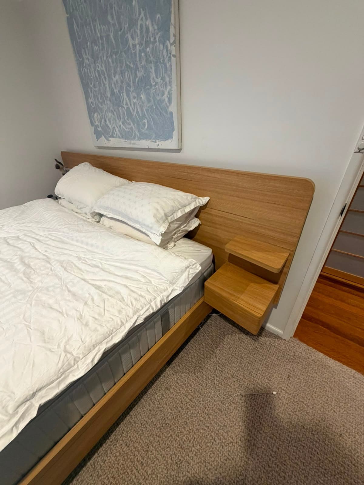 Mid-Century Modern King Bed Frame With Integrated Headboard — photo 3 of 6
