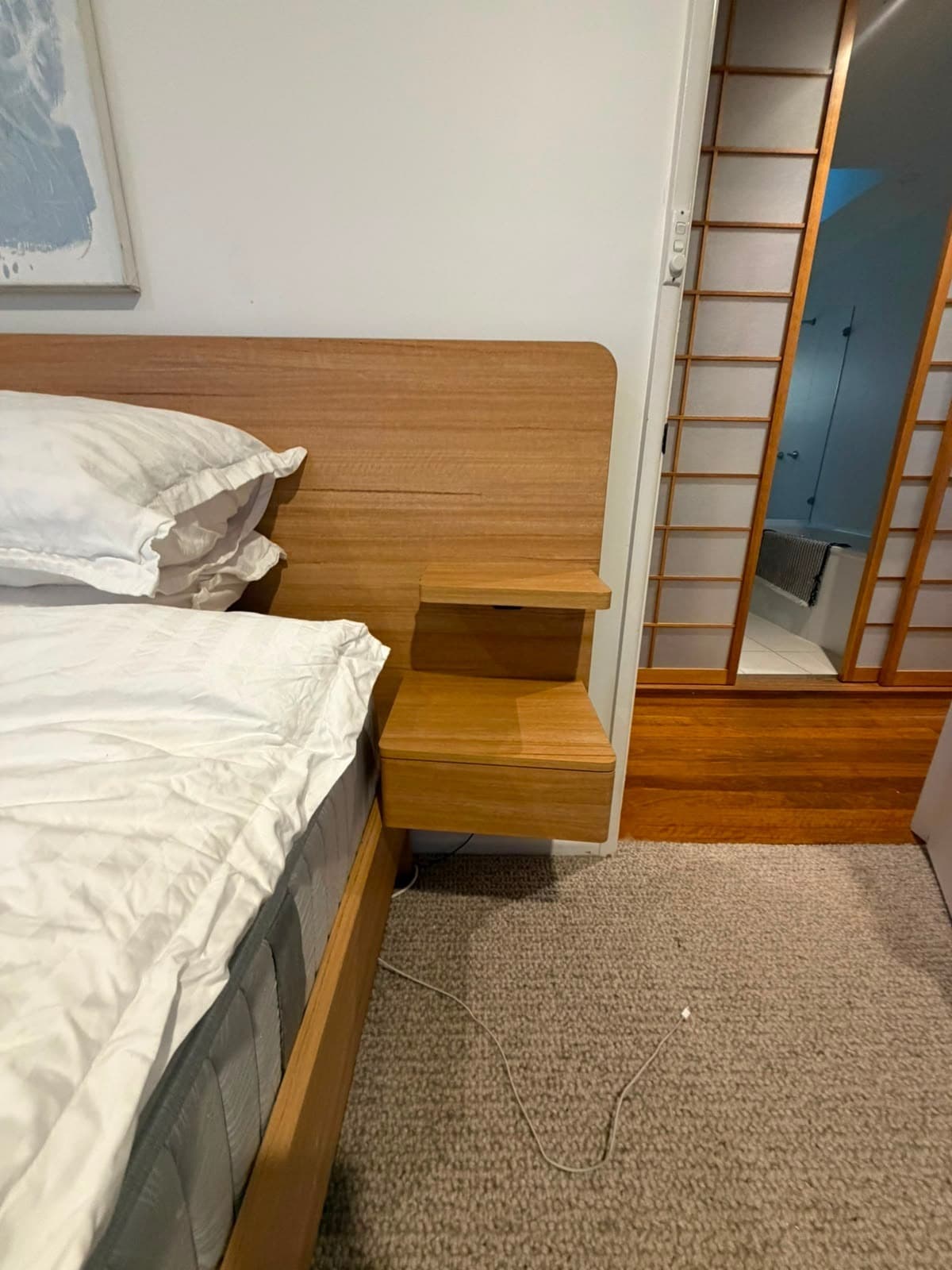 Mid-Century Modern King Bed Frame With Integrated Headboard — photo 4 of 6