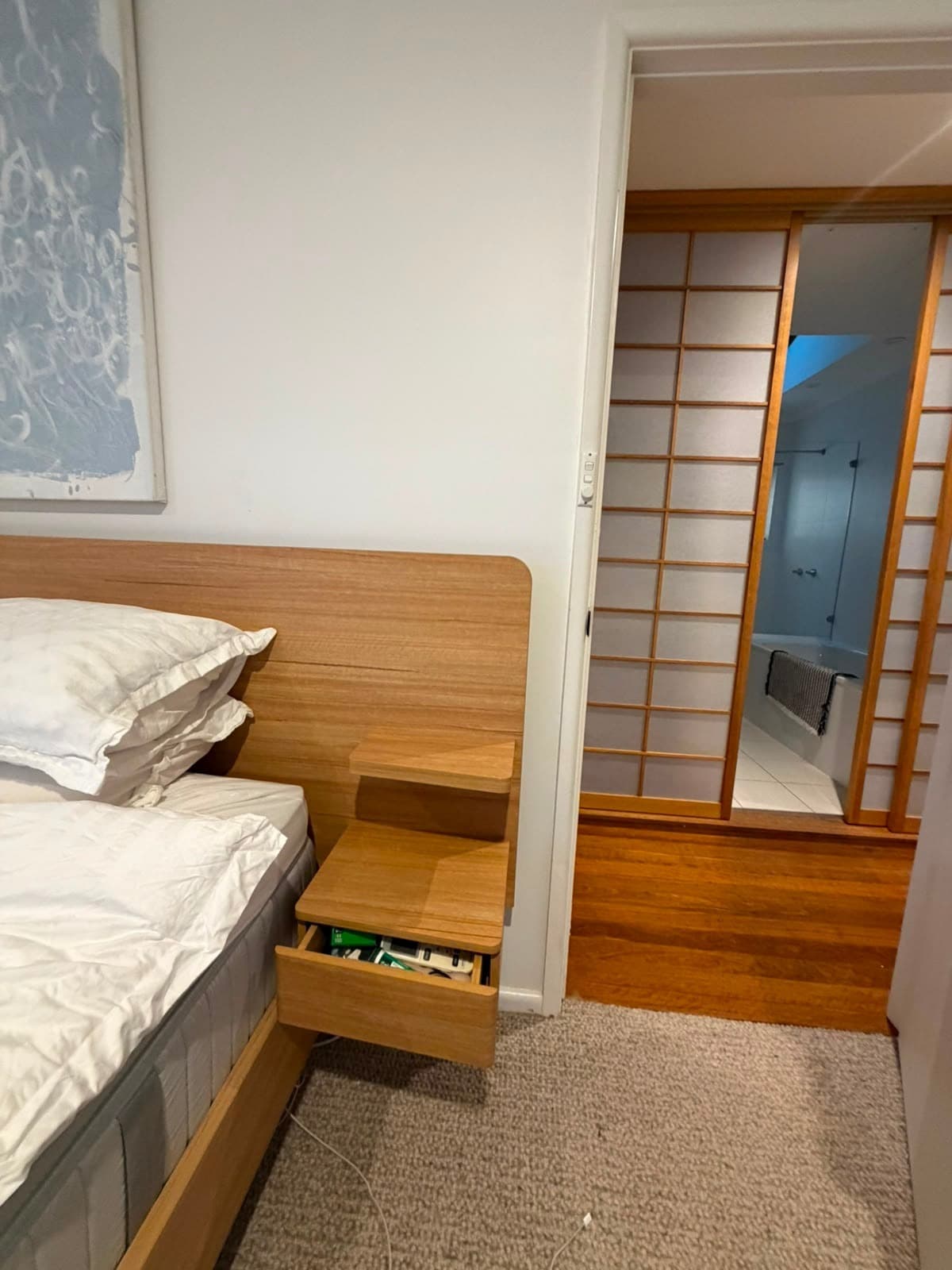 Mid-Century Modern King Bed Frame With Integrated Headboard — photo 5 of 6