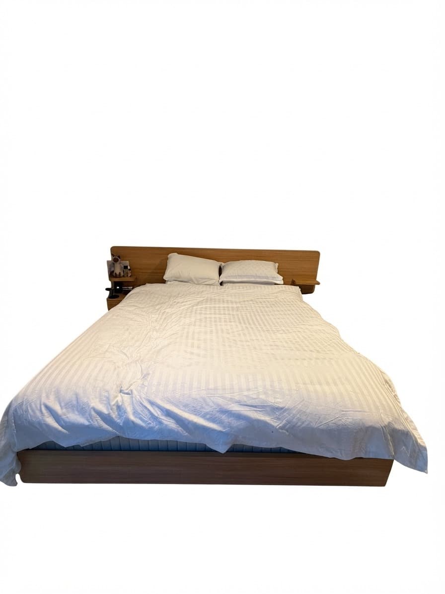 Mid-Century Modern King Bed Frame With Integrated Headboard — photo 6 of 6