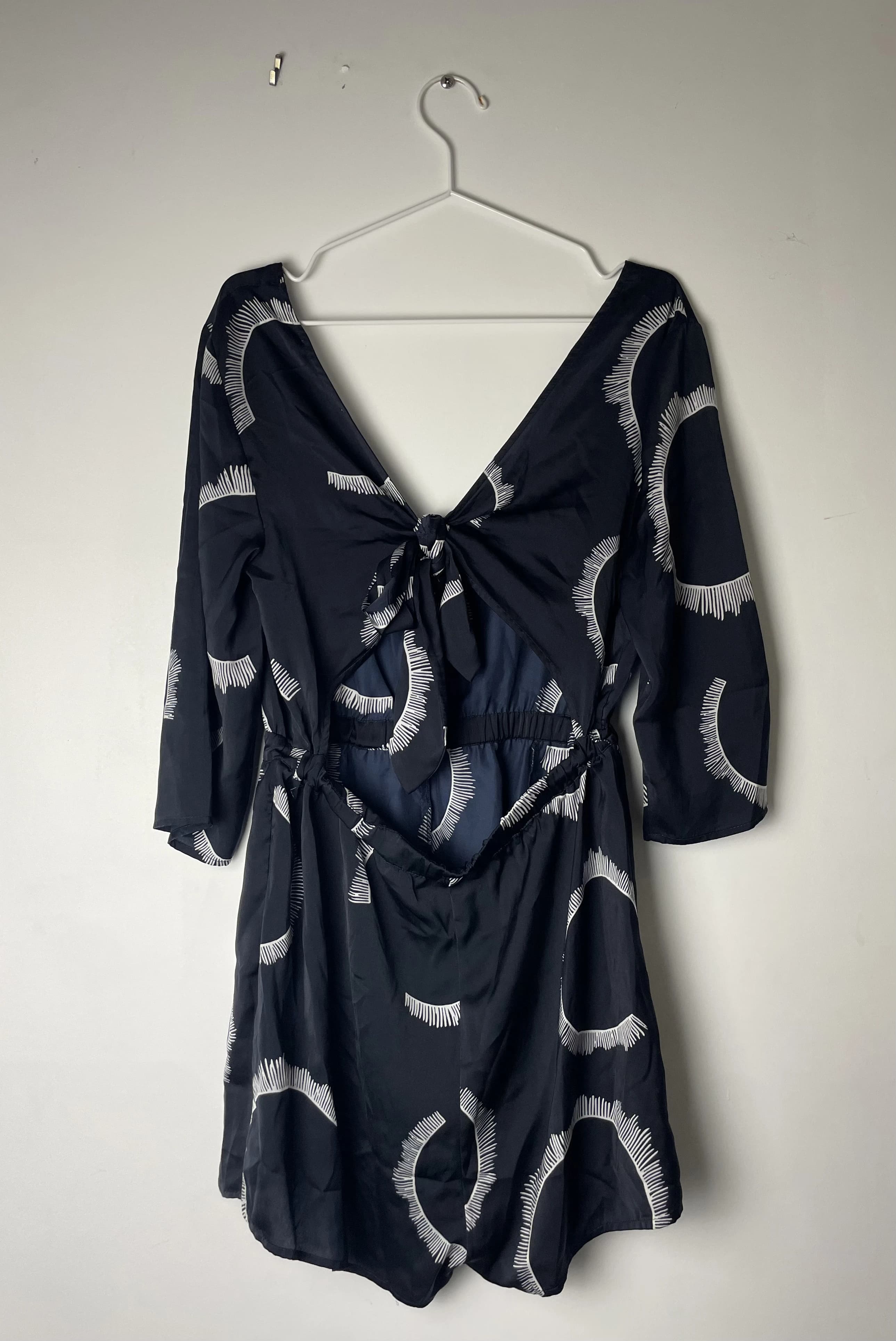 Milkandhoney Navy Blue Sunburst Pattern Cotton Dress Size 12 — photo 3 of 8