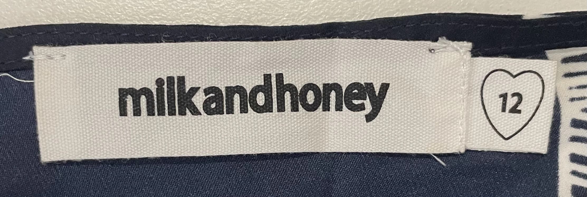 Milkandhoney Navy Blue Sunburst Pattern Cotton Dress Size 12 — photo 8 of 8