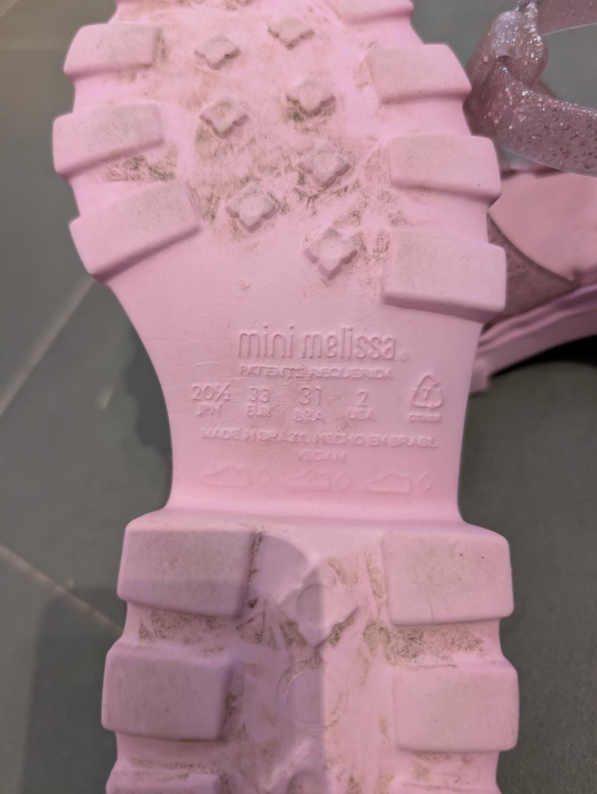 Mini Melissa Glitter Jelly Sandals - Pink Kids Size US 2 — photo 2 of 5