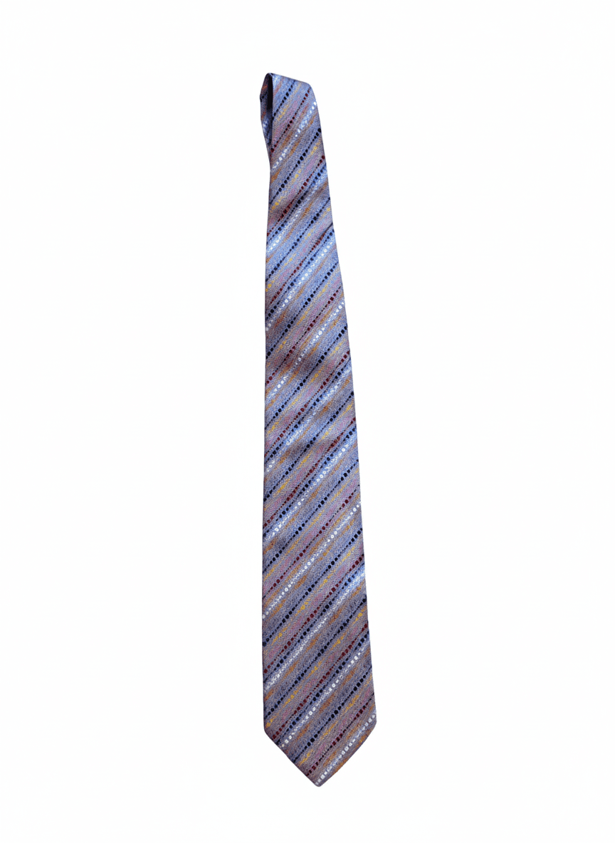Missoni Italy Silk Necktie Multi-Color Dotted Stripe Pattern — photo 1 of 4