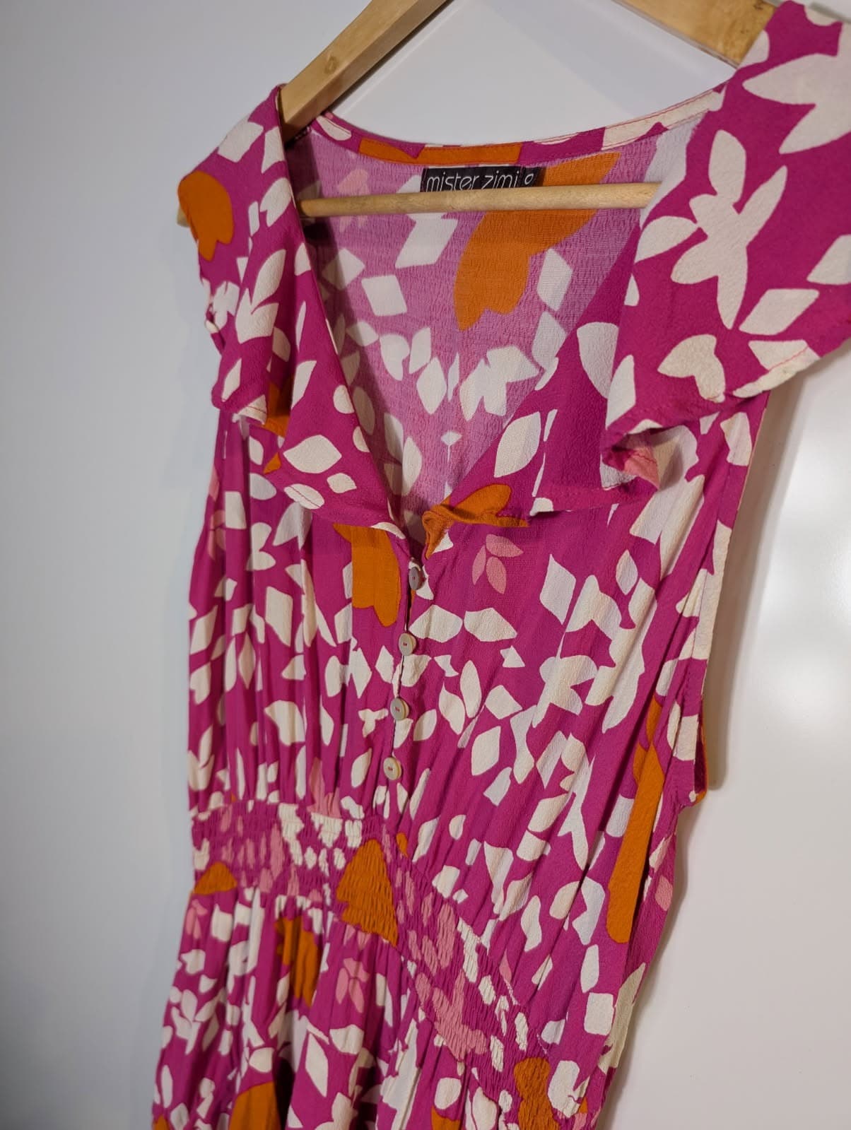 Mister Zimi Floral High-Low Dress - Pink & Orange Size 10 — photo 6 of 8