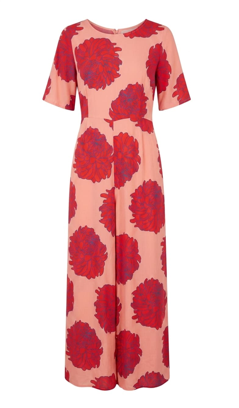 Mister Zimi Floral Jumpsuit Peach and Red Size 8 — photo 1 of 3