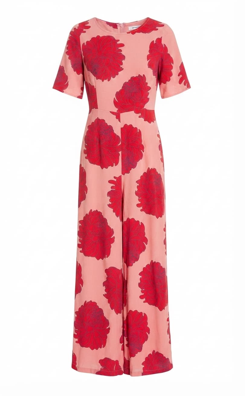 Mister Zimi Floral Jumpsuit Pink Red Women's Size 8 — photo 1 of 8