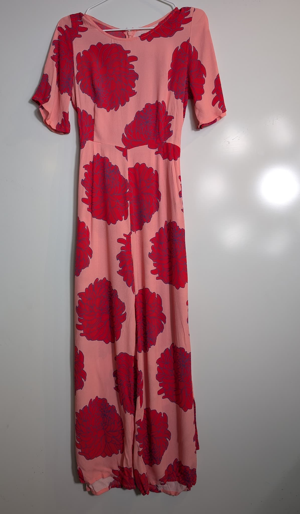 Mister Zimi Floral Jumpsuit Pink Red Women's Size 8 — photo 2 of 8
