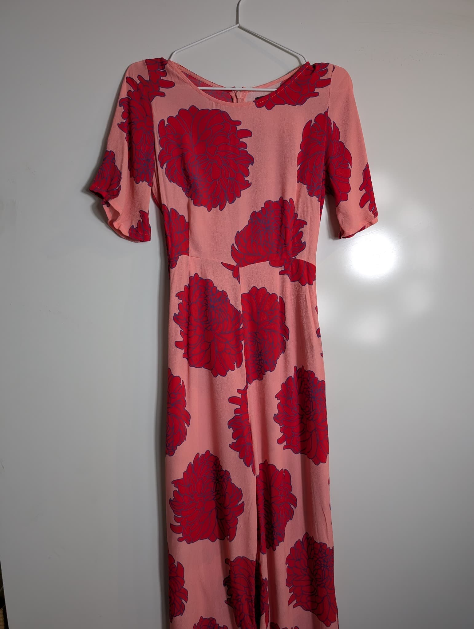 Mister Zimi Floral Jumpsuit Pink Red Women's Size 8 — photo 3 of 8