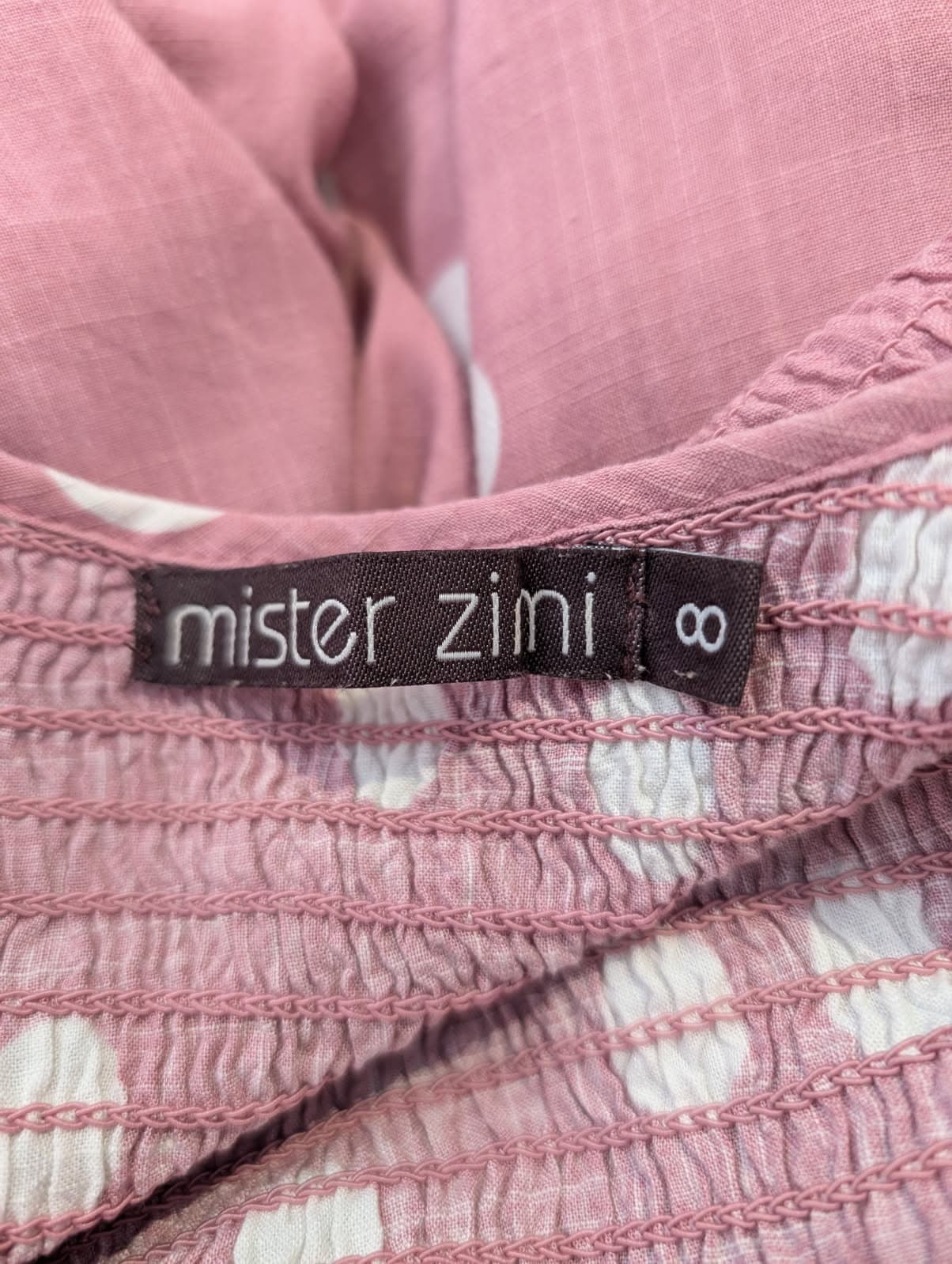 Mister Zimi Polka Dot Smocked Flutter Sleeve Dress Pink Size 8 — photo 2 of 3