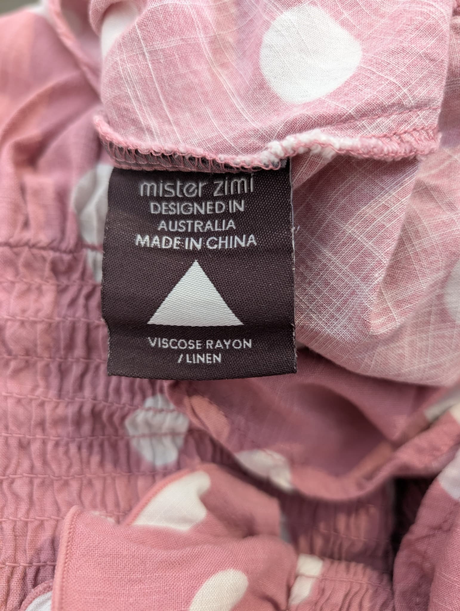 Mister Zimi Polka Dot Smocked Maxi Dress Pink Size 8 — photo 6 of 6