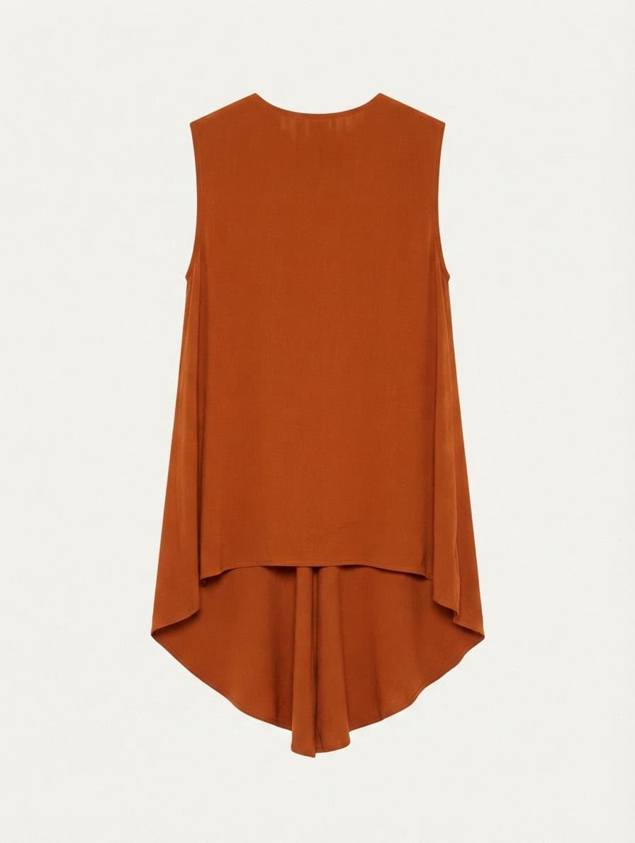 Mister Zimi Sleeveless High-Low Blouse Rust Orange Size 14 — photo 1 of 7