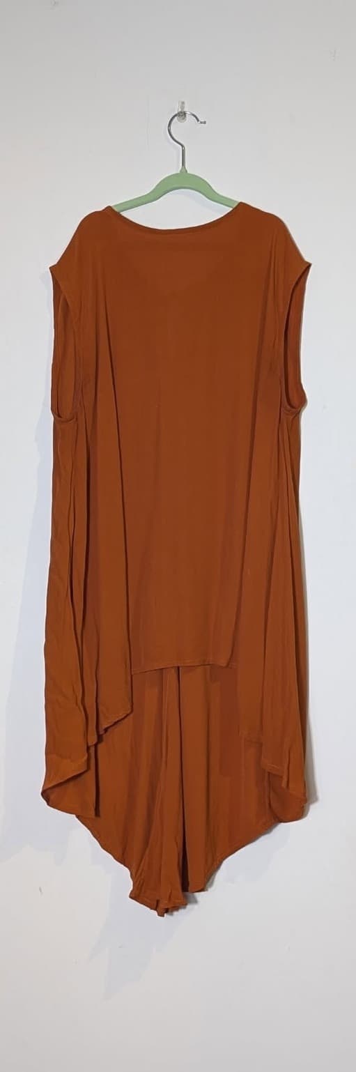 Mister Zimi Sleeveless Rayon Tunic Top - Burnt Orange Size 14 — photo 1 of 4