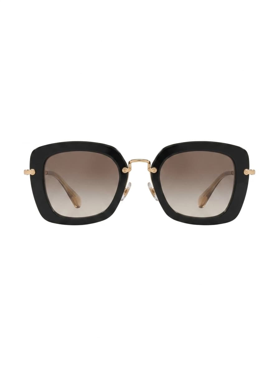 Miu Miu SMU 07O Sunglasses Black Gradient Gold Frame — photo 1 of 8