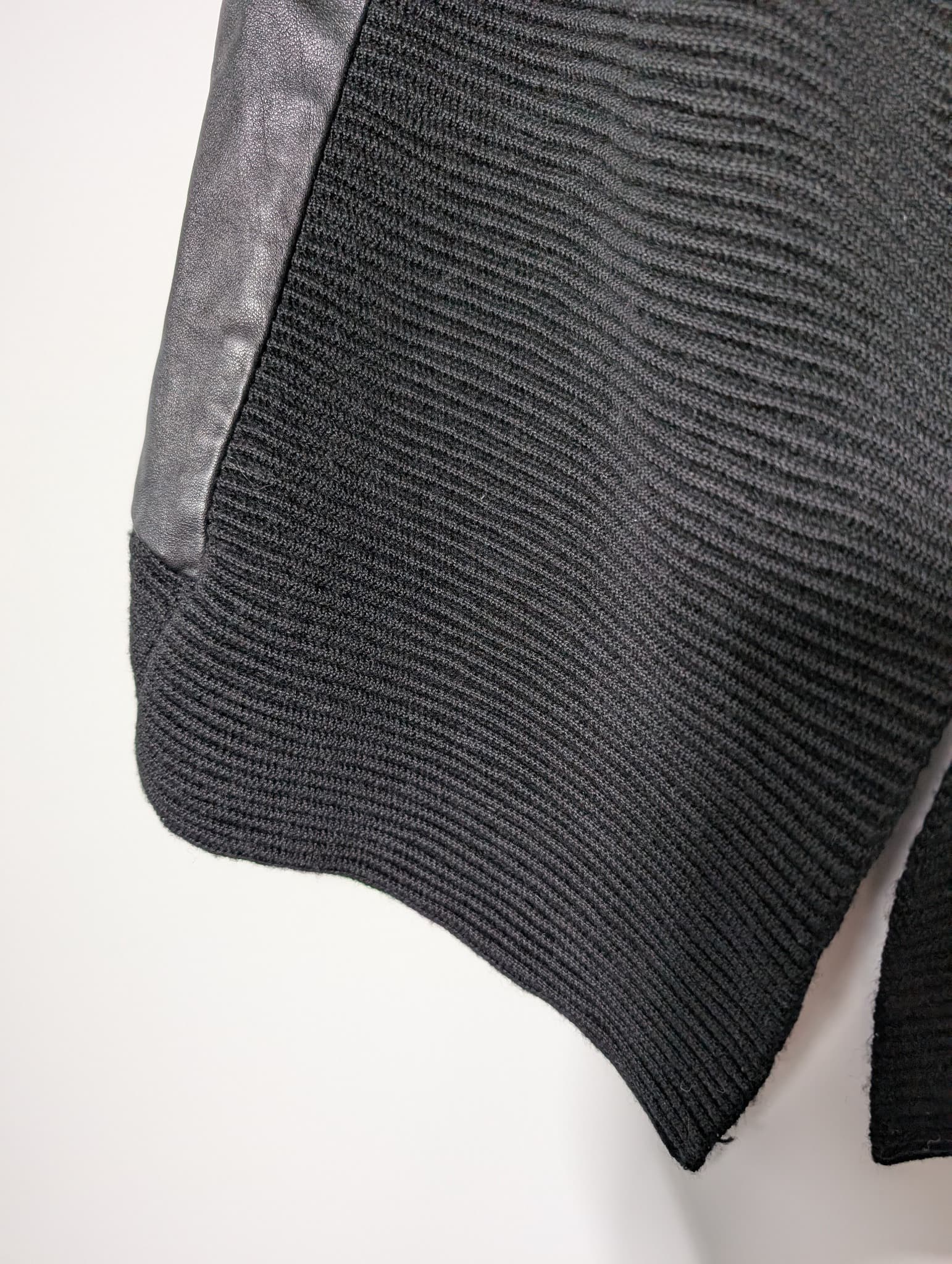 MM6 Maison Margiela Leather and Knit Open Front Vest Black Size 6 — photo 4 of 8