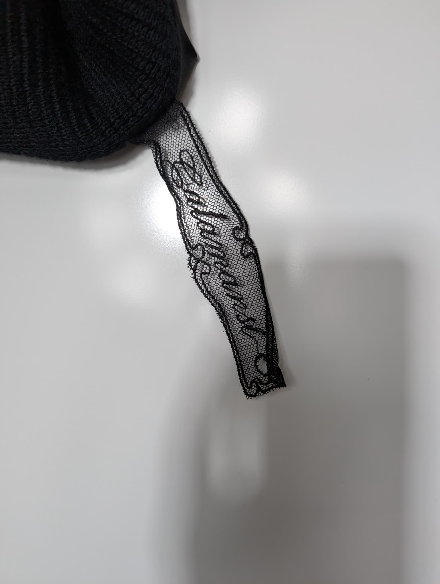 MM6 Maison Margiela Leather and Knit Open Front Vest Black Size 6 — photo 6 of 8