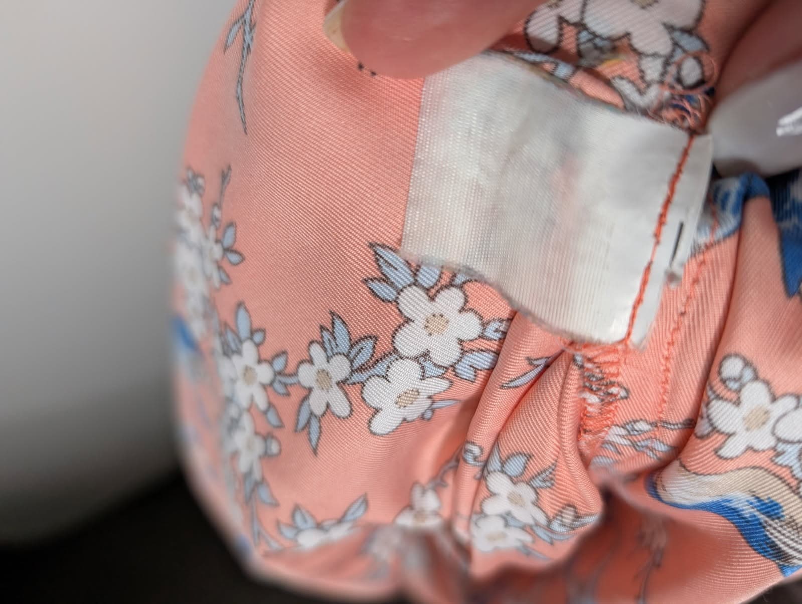 ModCloth Fleurette Wrap Dress Peach Bird Floral Size 14 — photo 7 of 7
