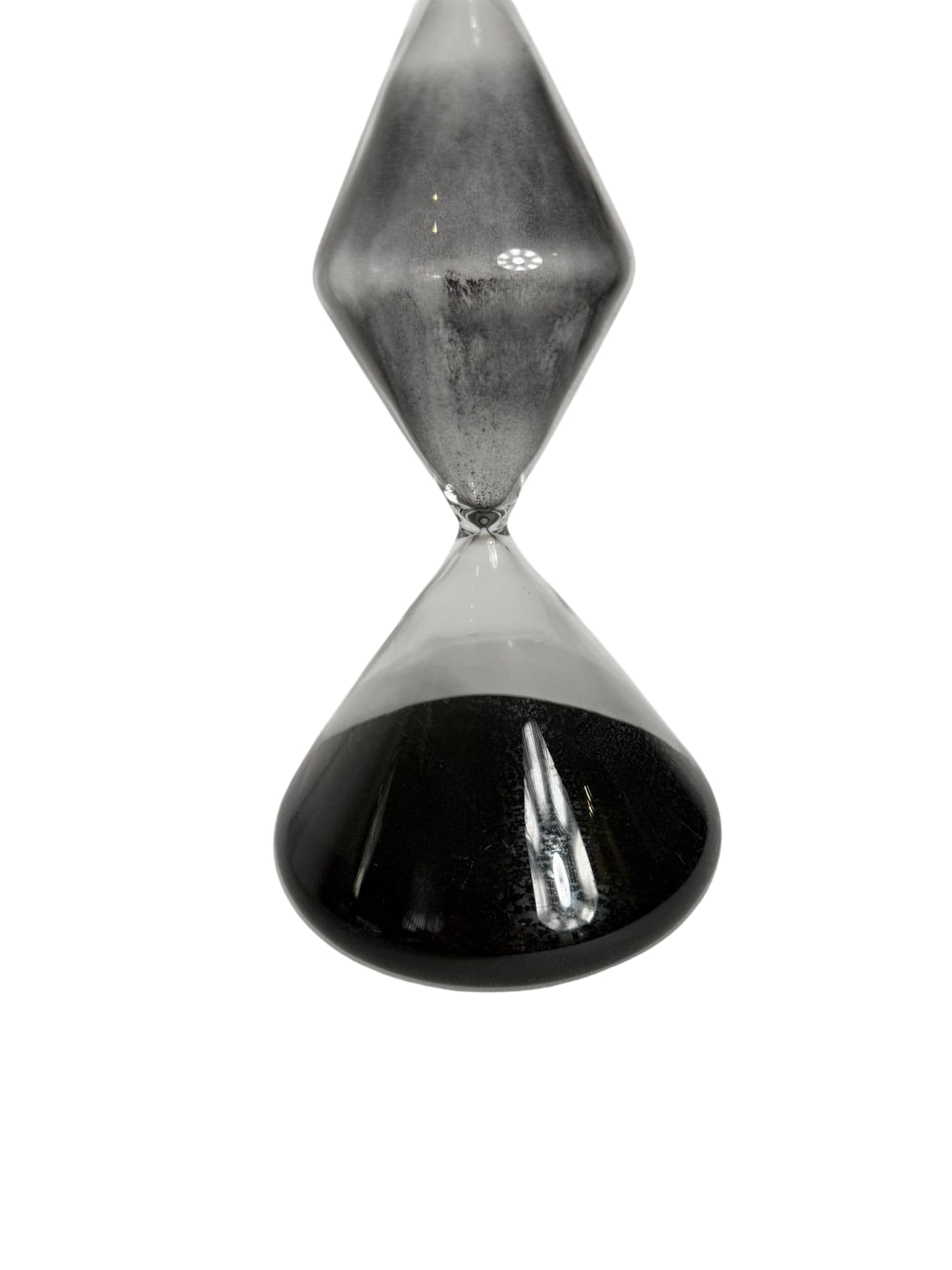 Modern Diamond-Shaped Glass Hourglass with Black Sand — photo 2 of 7