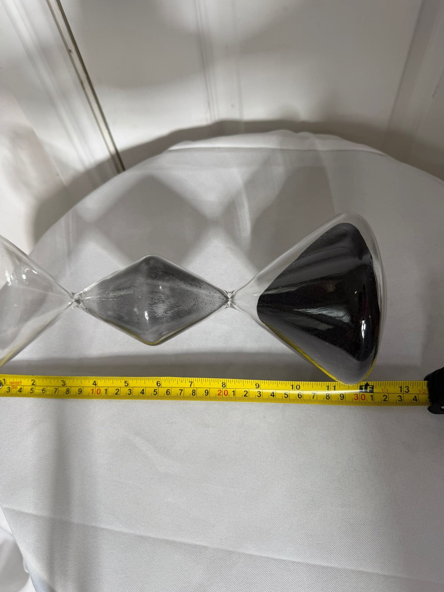 Modern Diamond-Shaped Glass Hourglass with Black Sand — photo 7 of 7