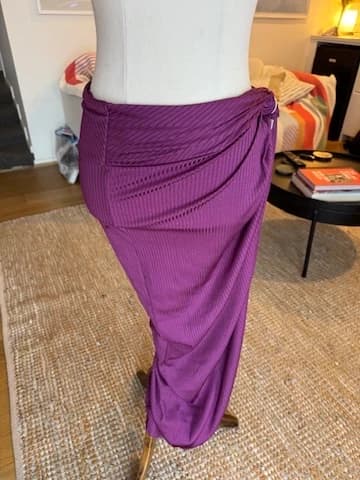 Monday Swimwear Andros Ribbed Sarong Skirt Eggplant — photo 6 of 9