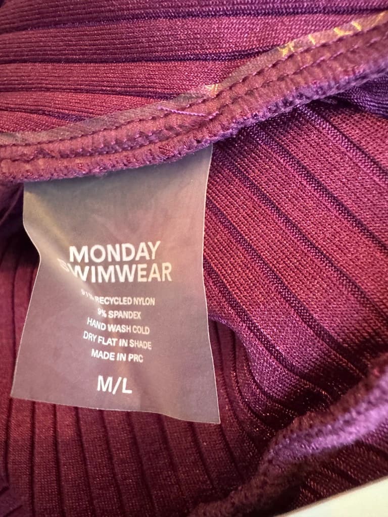 Monday Swimwear Andros Ribbed Sarong Skirt Eggplant — photo 8 of 9