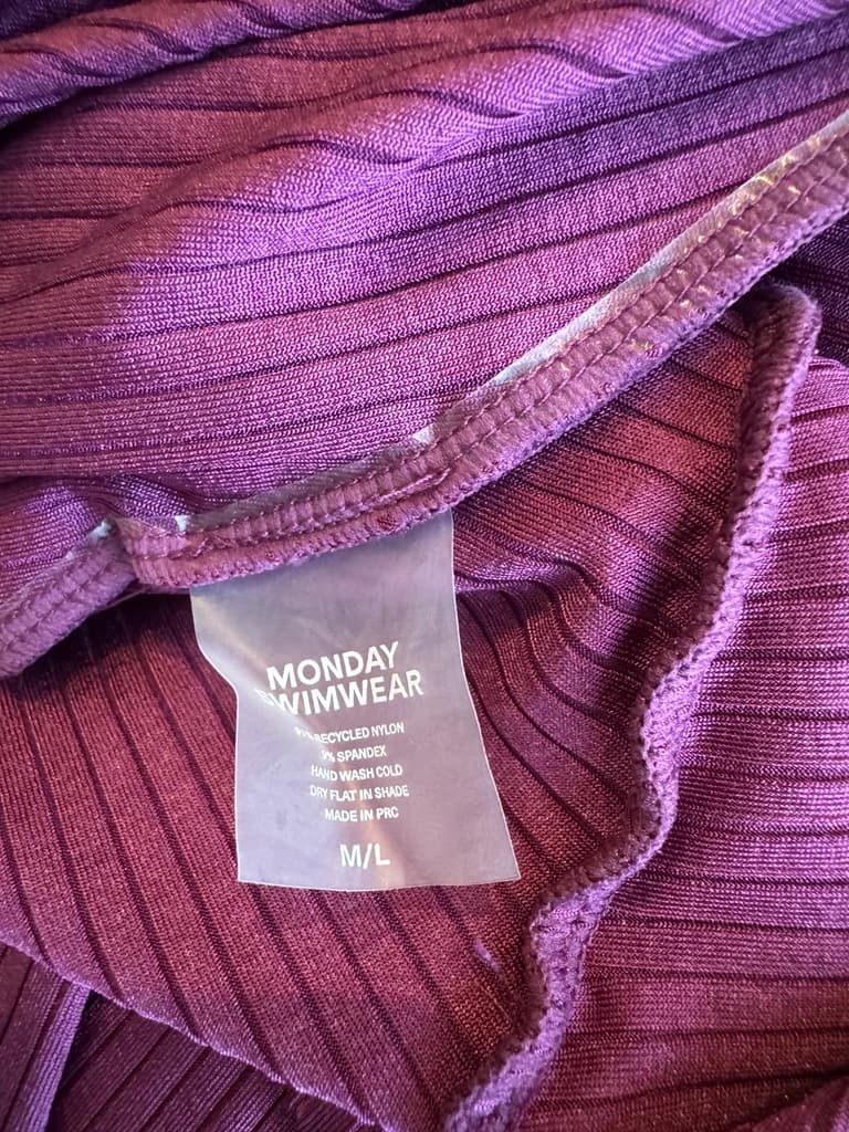 Monday Swimwear Andros Ribbed Sarong Skirt Eggplant — photo 9 of 9
