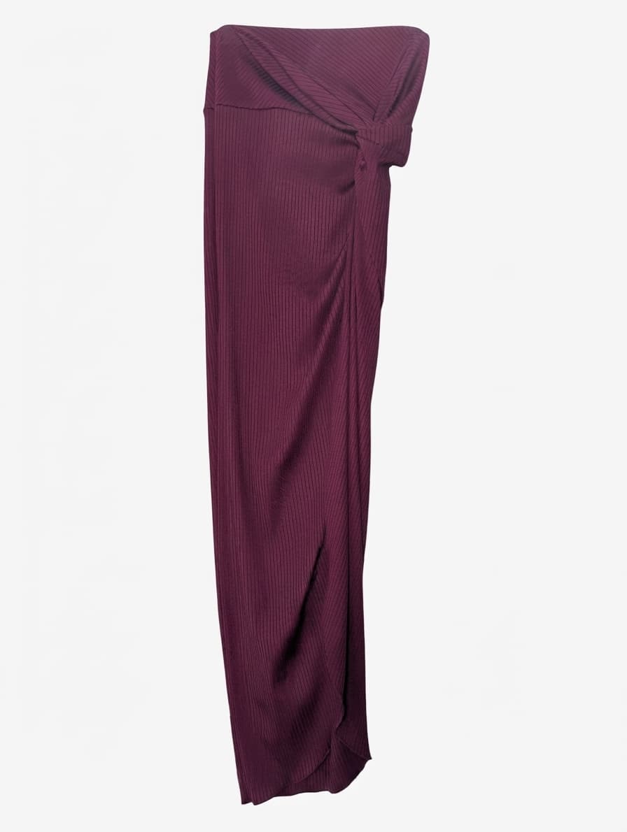 Monday Swimwear Ribbed Knot-Front Midi Skirt Burgundy M/L — photo 1 of 5