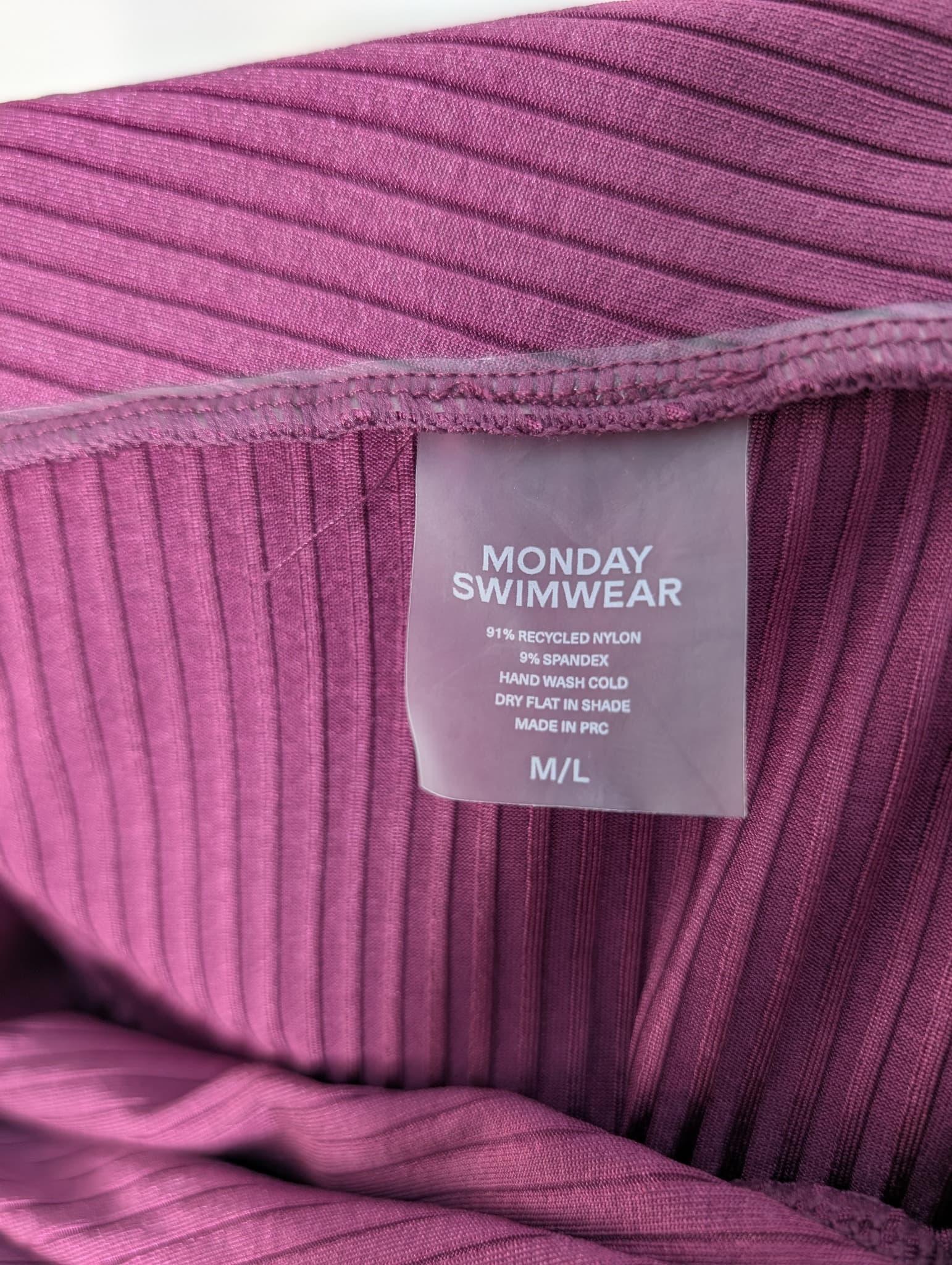 Monday Swimwear Ribbed Knot-Front Midi Skirt Burgundy M/L — photo 5 of 5