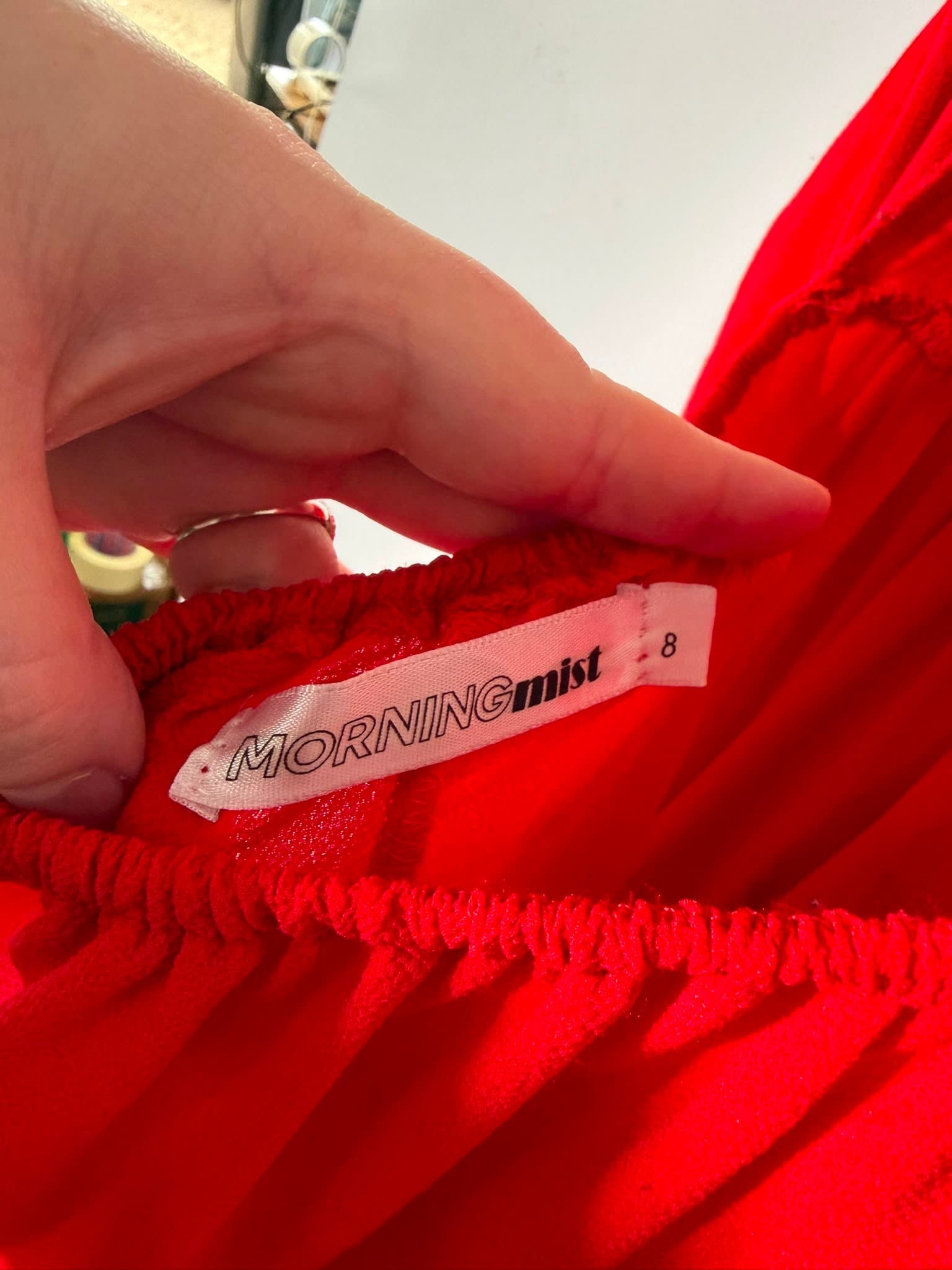 Morning Mist Tiered Mini Dress Red AU 8 — photo 3 of 3