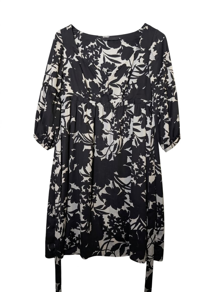 Morrissey Black and White Floral Empire Waist Dress — photo 1 of 4