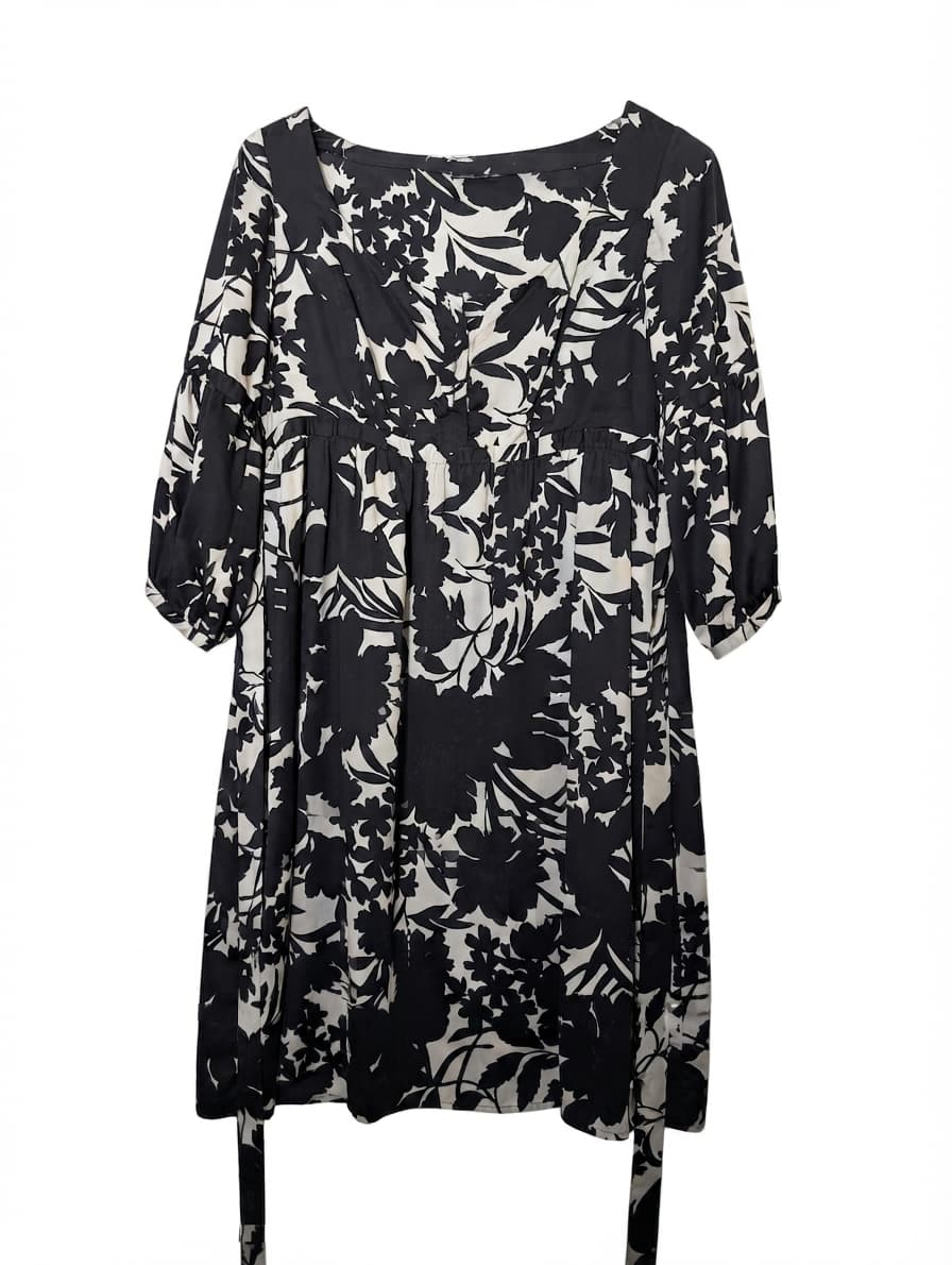 Morrissey Empire Waist Dress Black and White Floral — photo 1 of 4