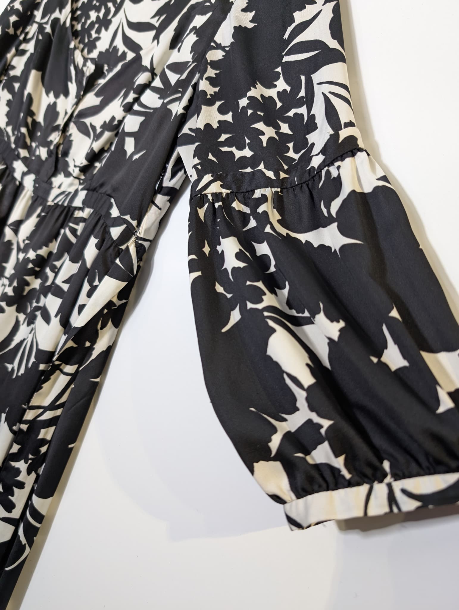 Morrissey Empire Waist Dress Black and White Floral — photo 2 of 4