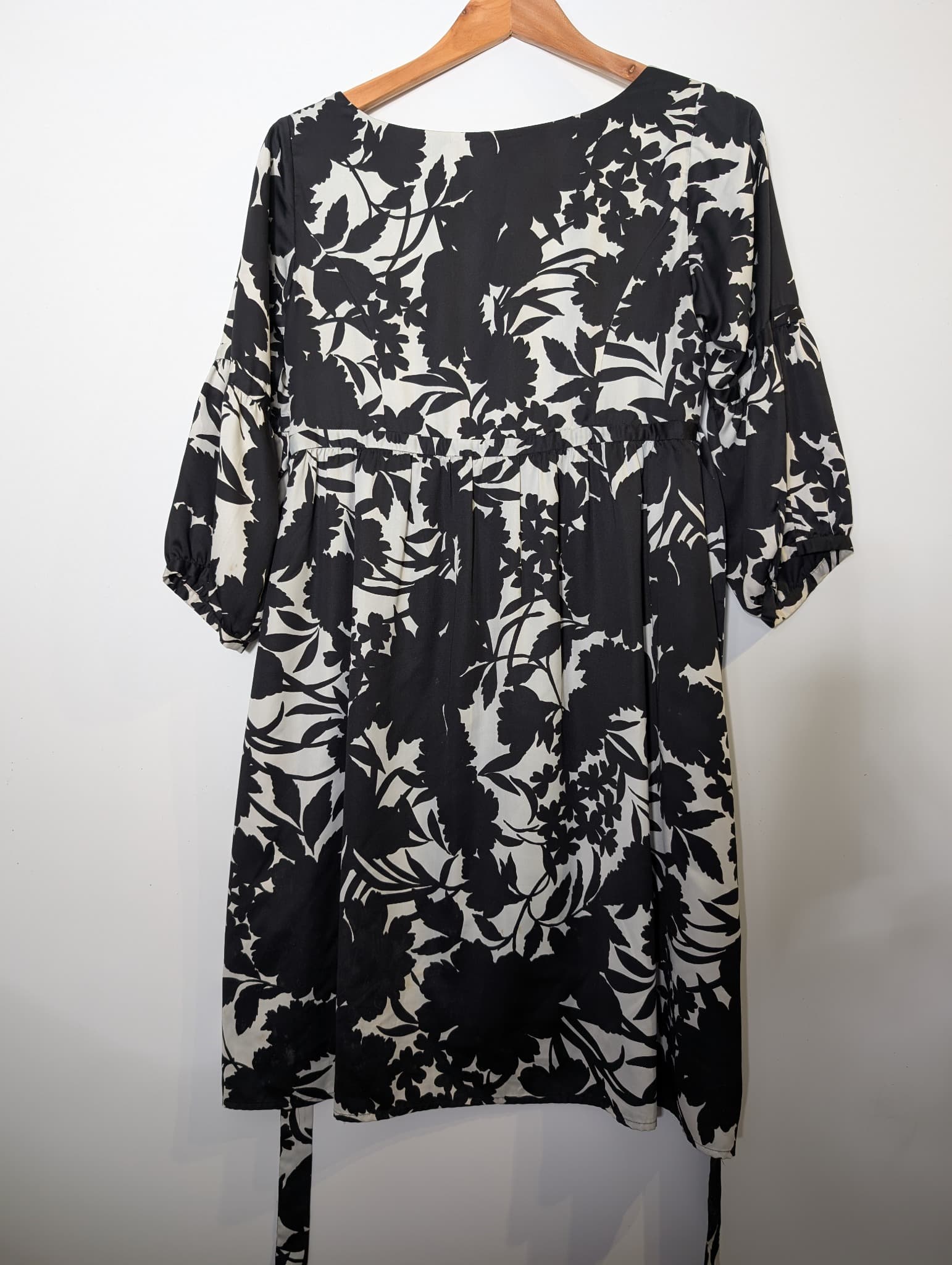 Morrissey Empire Waist Dress Black and White Floral — photo 3 of 4