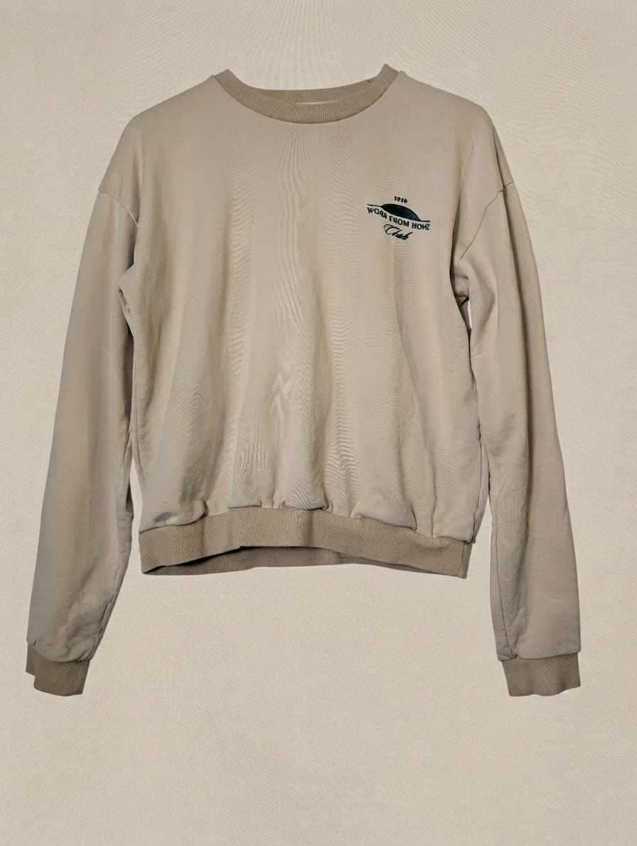 motherchuckers Work From Home Club 2020 Embroidered Sweatshirt Beige XS-S — photo 1 of 6