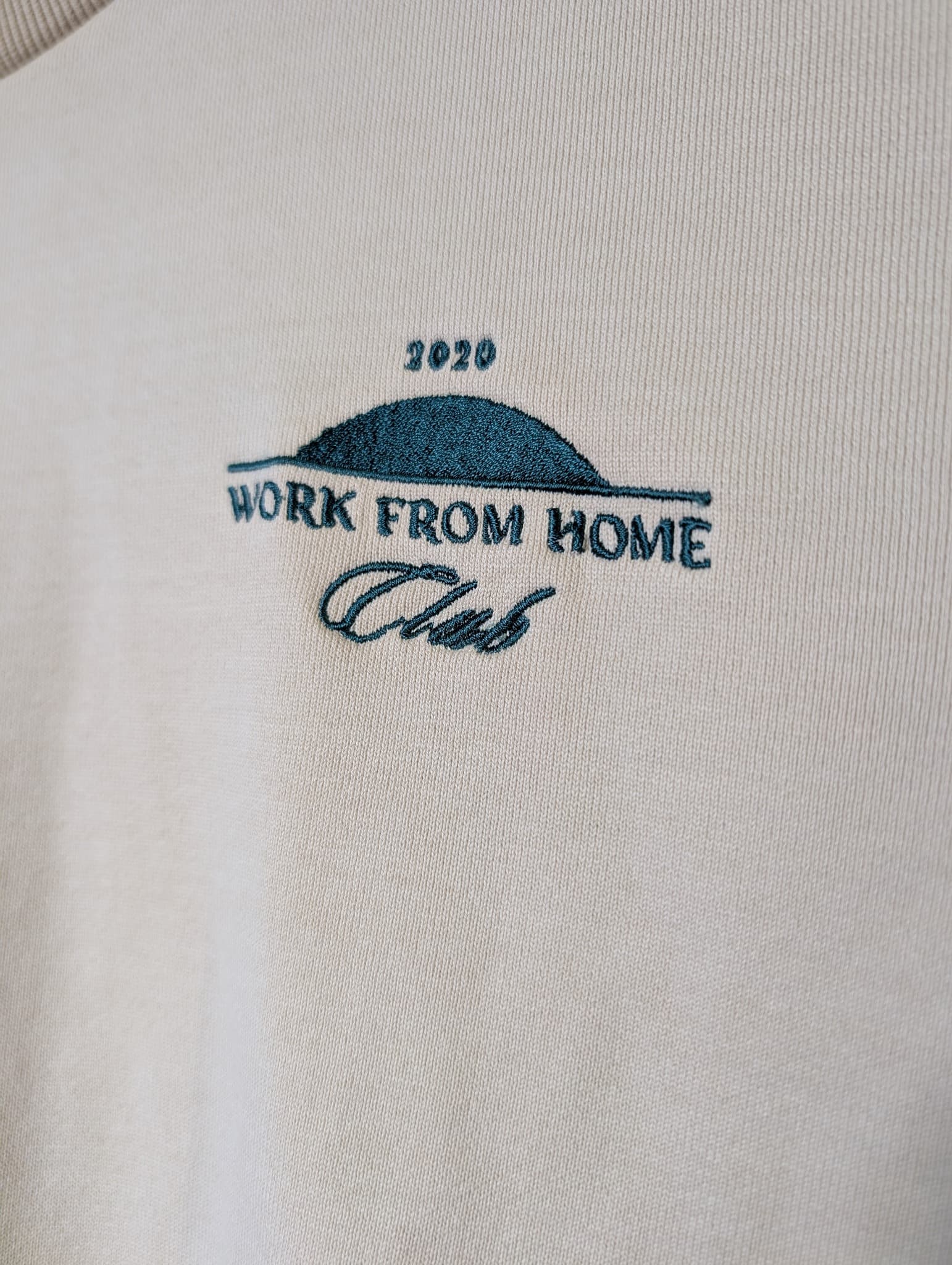 motherchuckers Work From Home Club 2020 Embroidered Sweatshirt Beige XS-S — photo 2 of 6